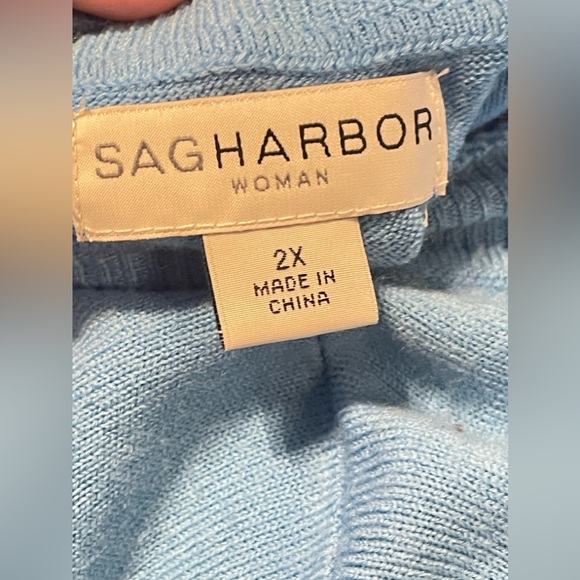 Woman's Blue Sag Harbor 2X Sweater 100% Acrylic Warm & Cozy - Picture 5 of 6